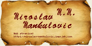 Miroslav Mankulović vizit kartica